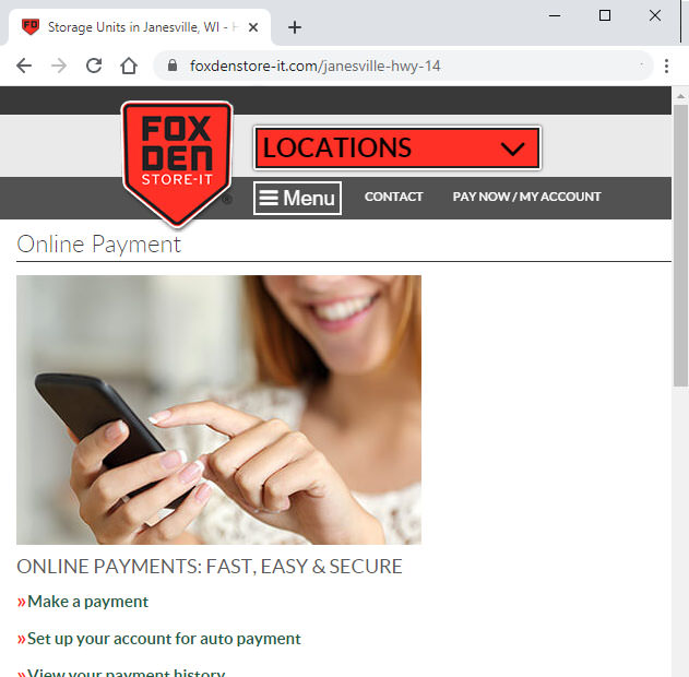 Your Fox Den Store-It Account Online